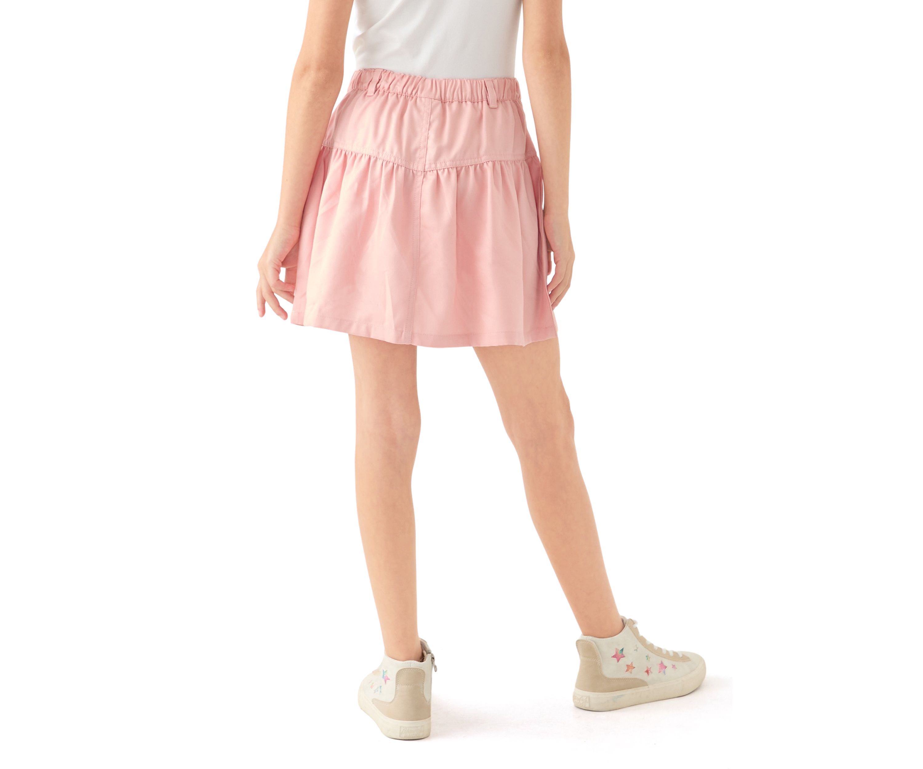 Girls 7-16 Washed Woven Denim Skirt 