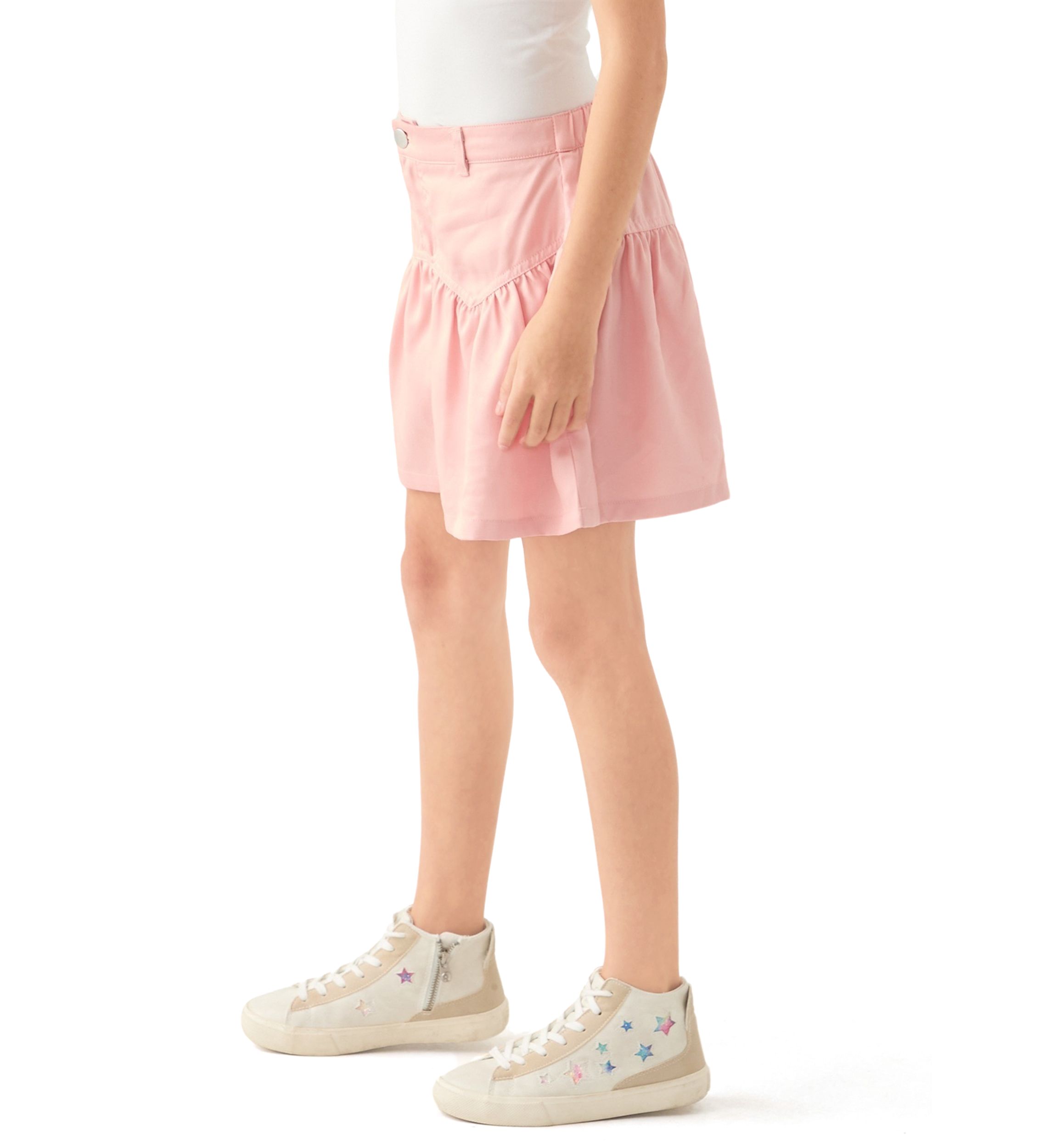 Girls 7-16 Washed Woven Denim Skirt 