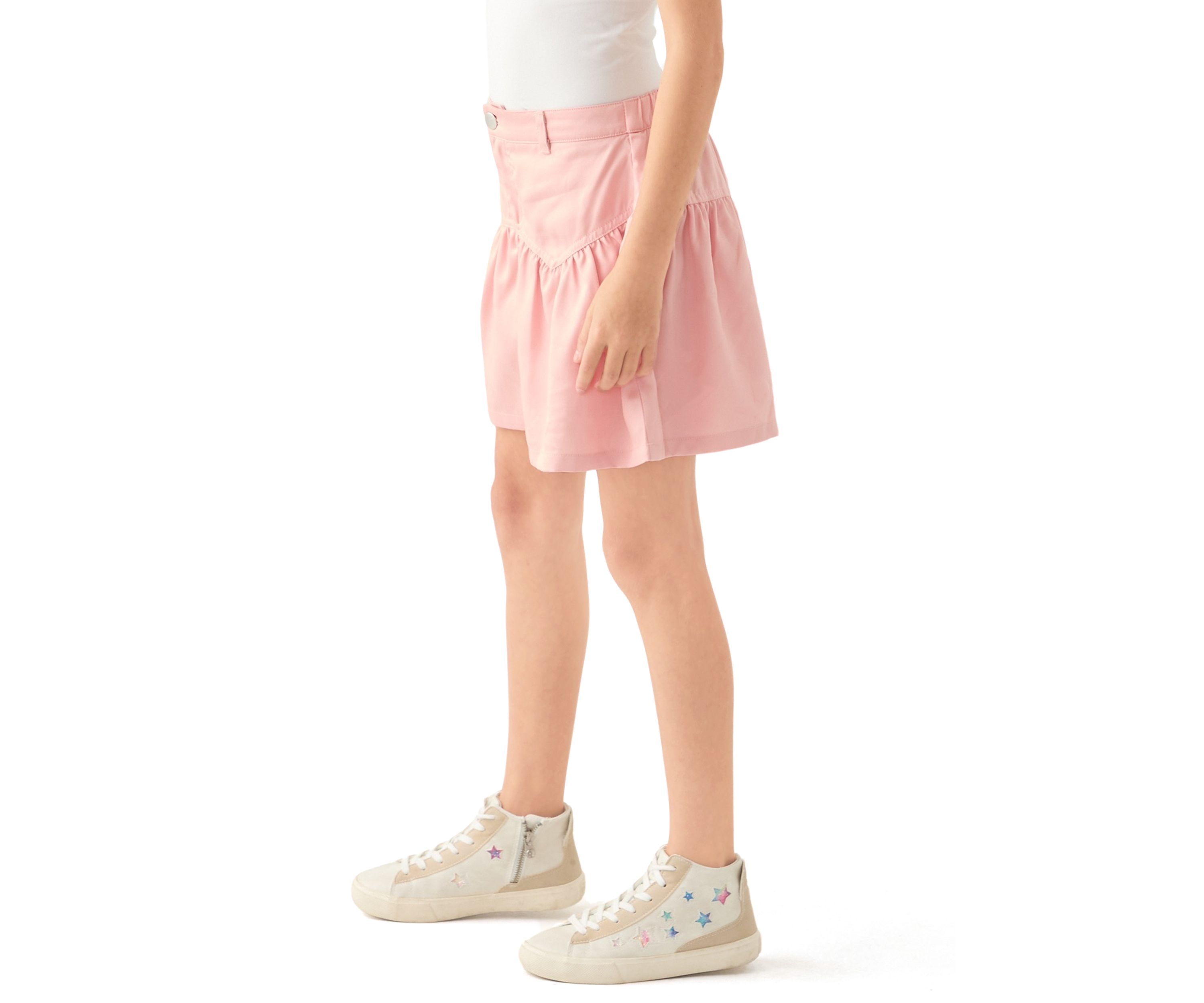 Girls 7-16 Washed Woven Denim Skirt 