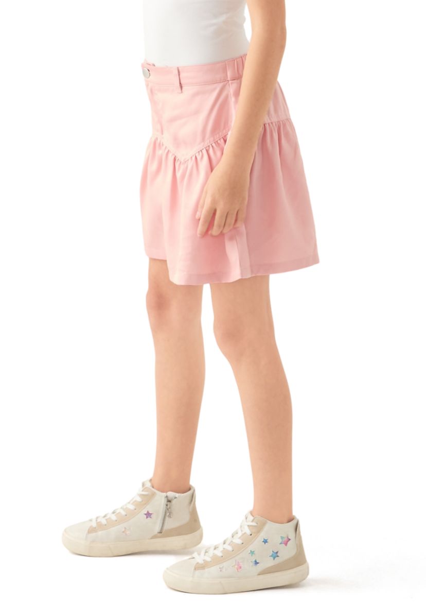 Girls 7-16 Washed Woven Denim Skirt 