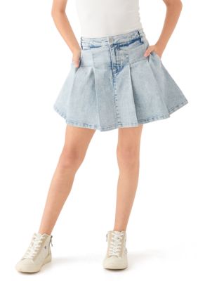 Derek Heart Girls 7-16 Washed Pleated Denim Skirt