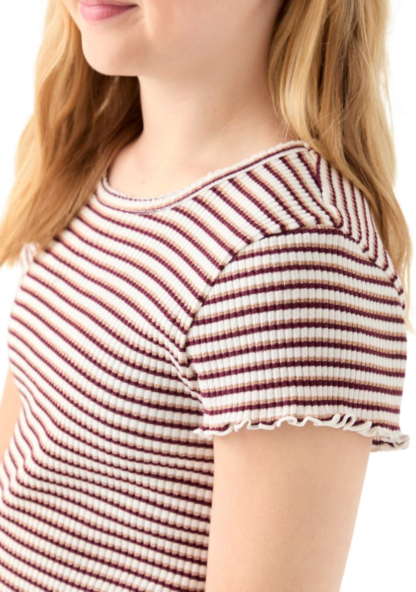 Girls 7-16 Printed Pointelle Knit Top