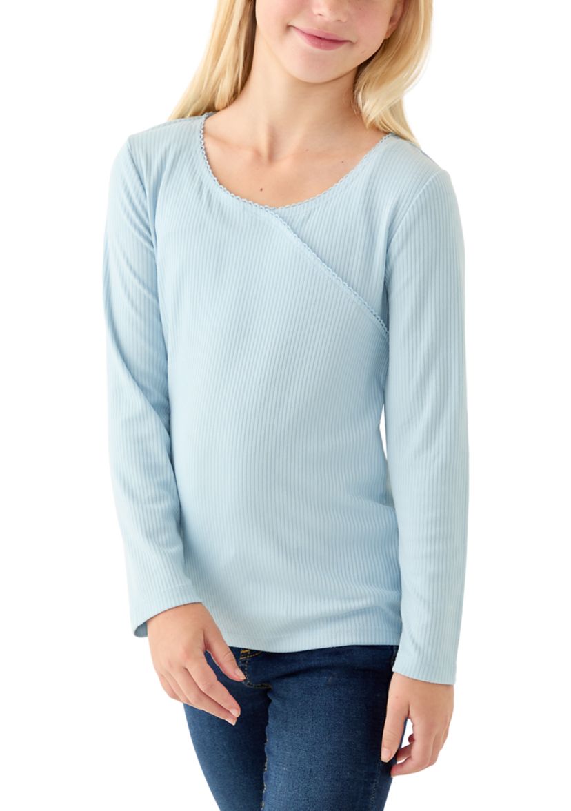 Derek Heart Girls 7-16 Long Sleeve Cross Stitch Knit Top | Belk