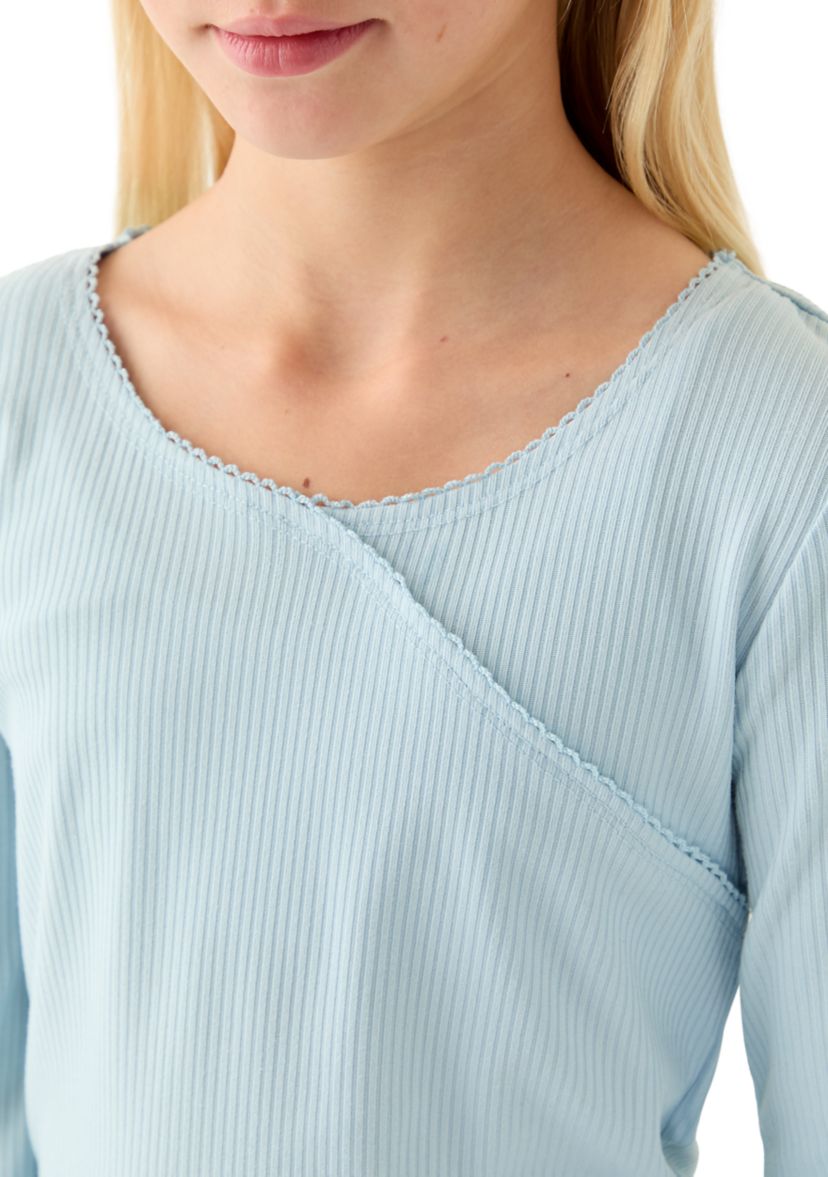 Derek Heart Girls 7-16 Long Sleeve Cross Stitch Knit Top | Belk