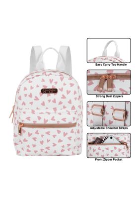 Heart White Pink Mini Backpack
