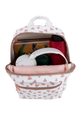 Heart White Pink Mini Backpack