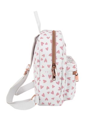 Heart White Pink Mini Backpack