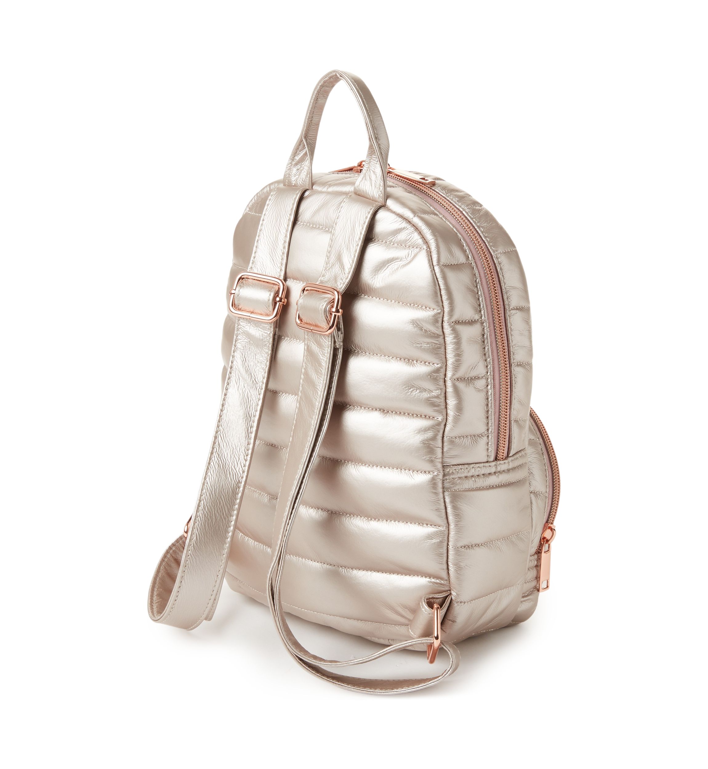 Girls Quilted Metallic Mini Backpack