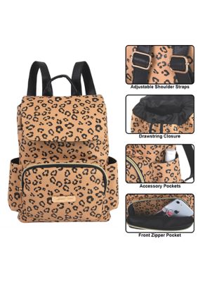 Tan Animal Printed Mini Backpack