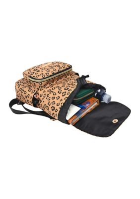 Tan Animal Printed Mini Backpack