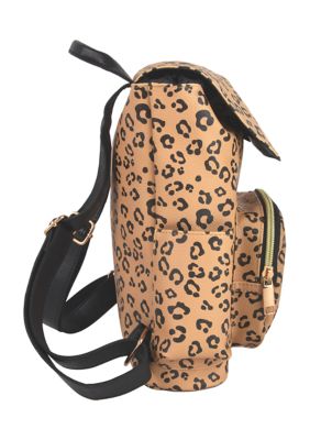 Tan Animal Printed Mini Backpack