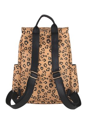 Tan Animal Printed Mini Backpack