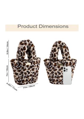 Girls Leopard Printed Fur Handbag