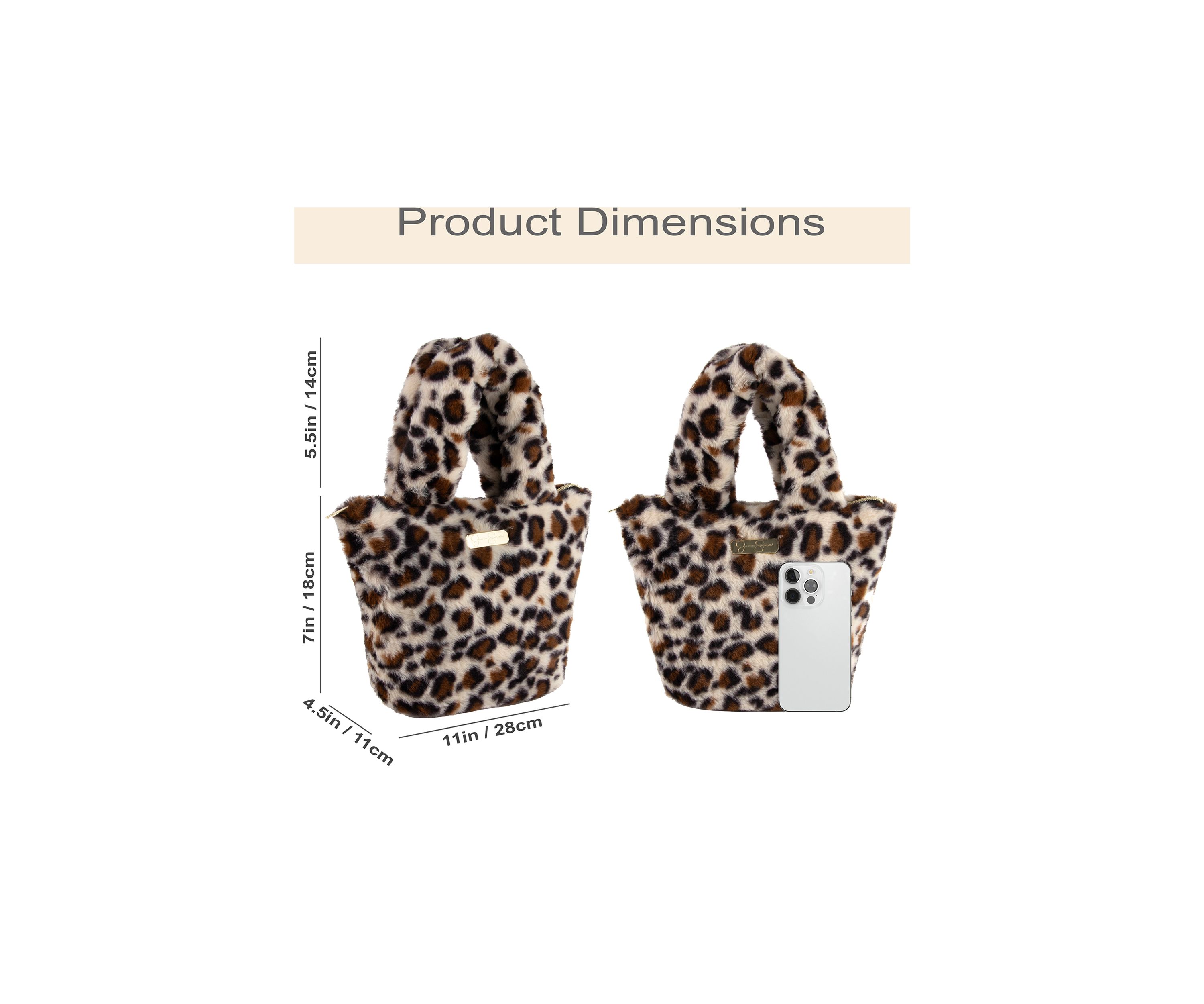 Girls Leopard Printed Fur Handbag