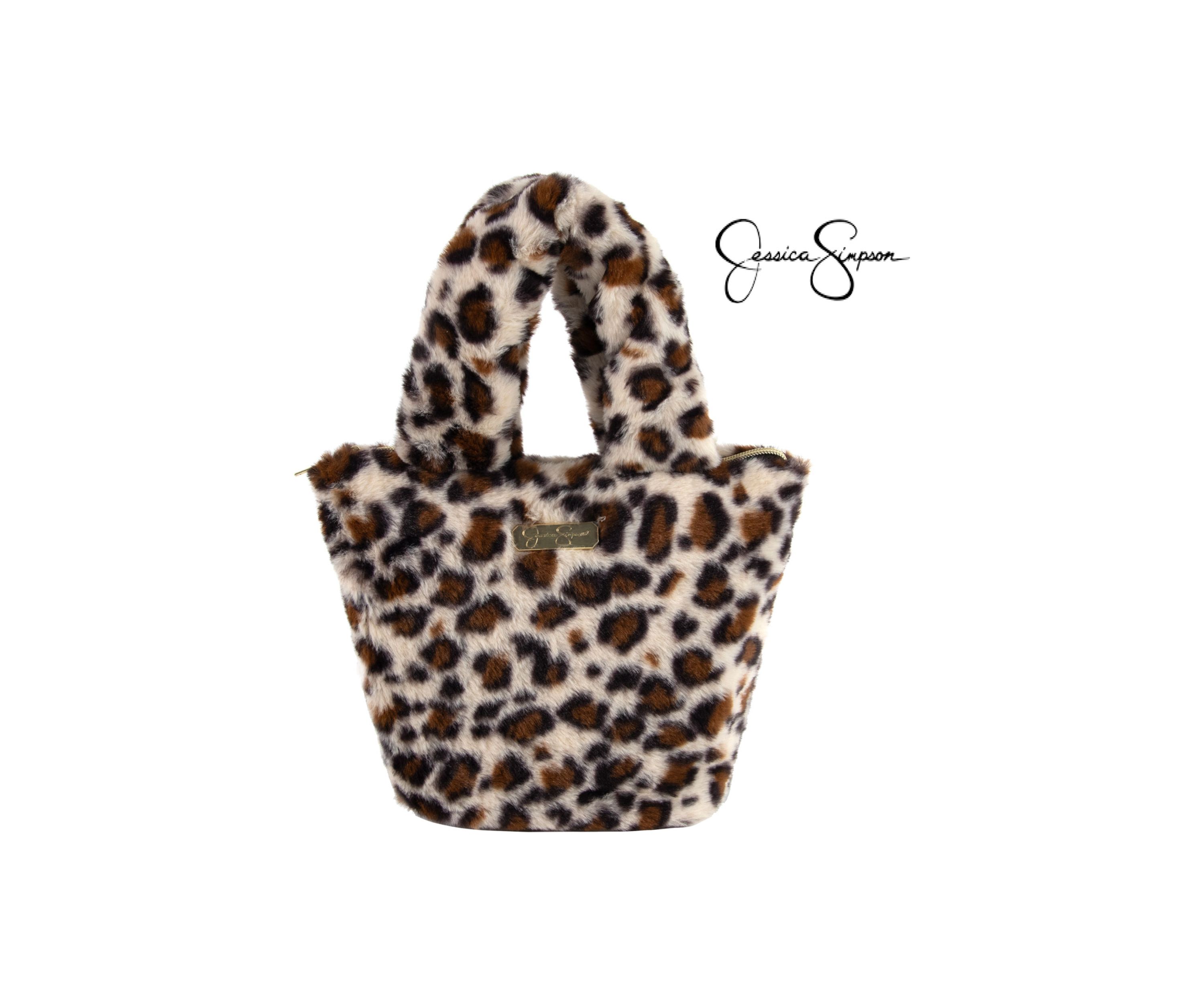 Girls Leopard Printed Fur Handbag