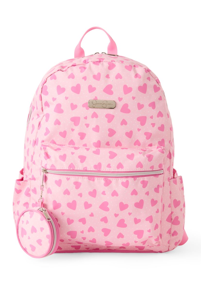 Jessica Simpson Heart Print Backpack with Lunchbox and Coin Purse