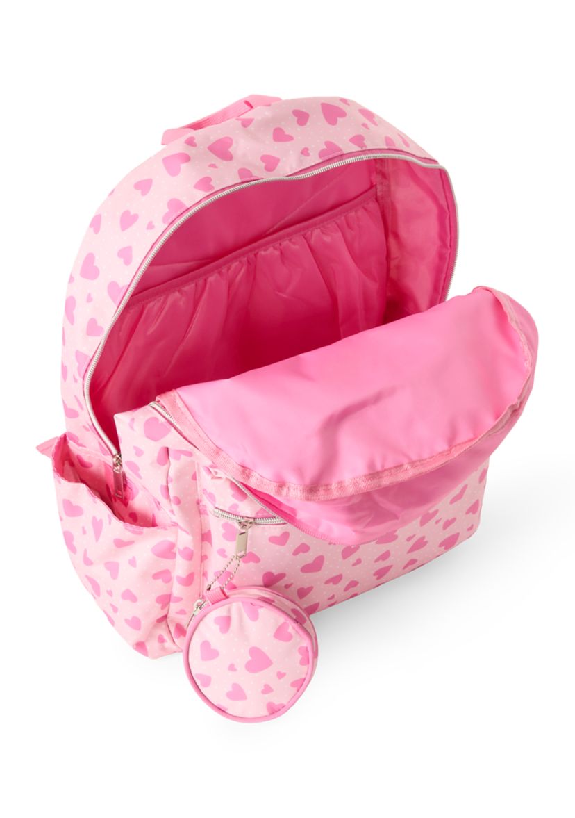 Jessica Simpson Heart Print Backpack with Lunchbox and Coin Purse