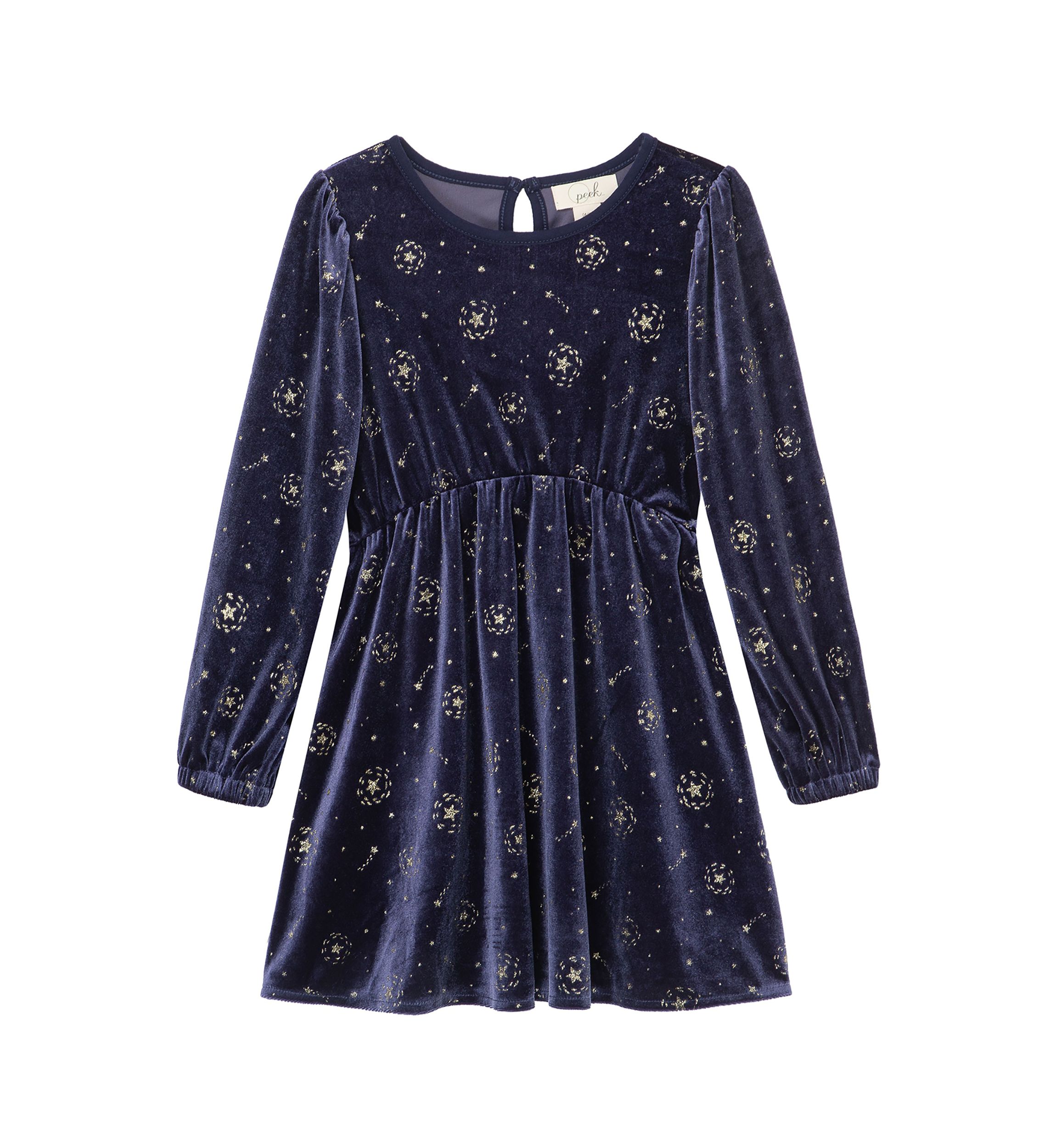 Girls 4-6x Glitter Stars Velour Dress 