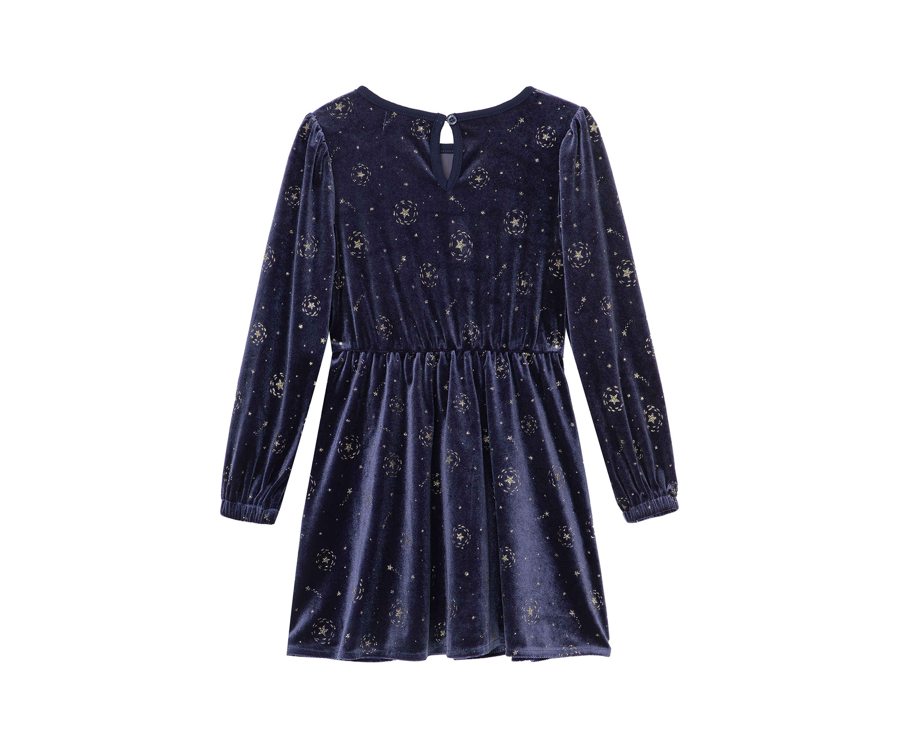 Girls 4-6x Glitter Stars Velour Dress 