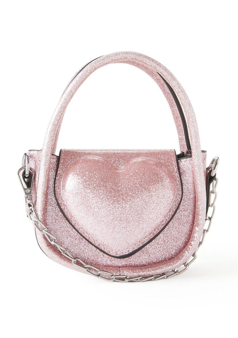 Girls Glitter Heart Bag
