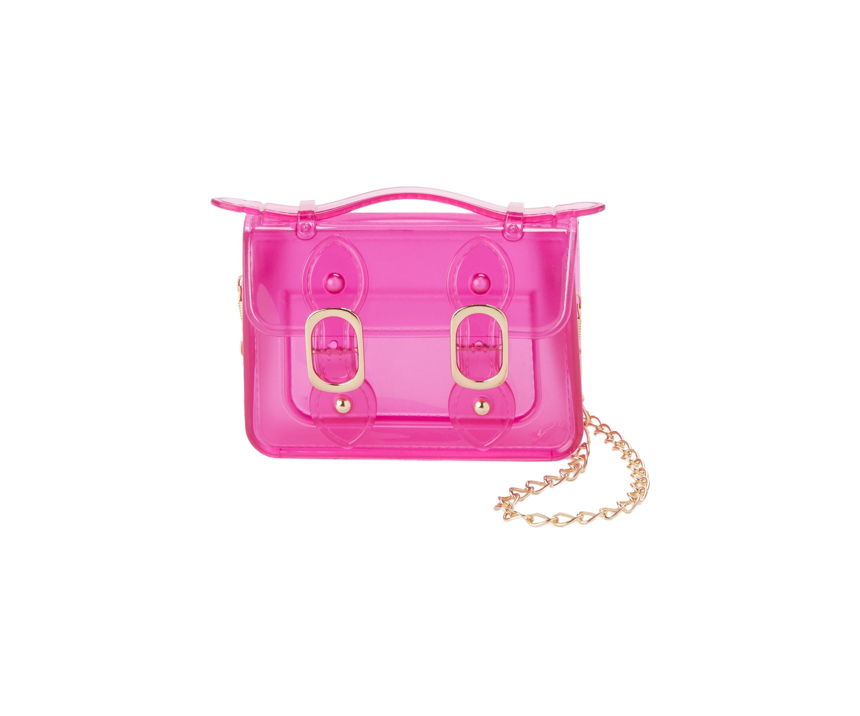 Girls Transparent Jelly Small Messenger Bag with Removable Crossbody Chain