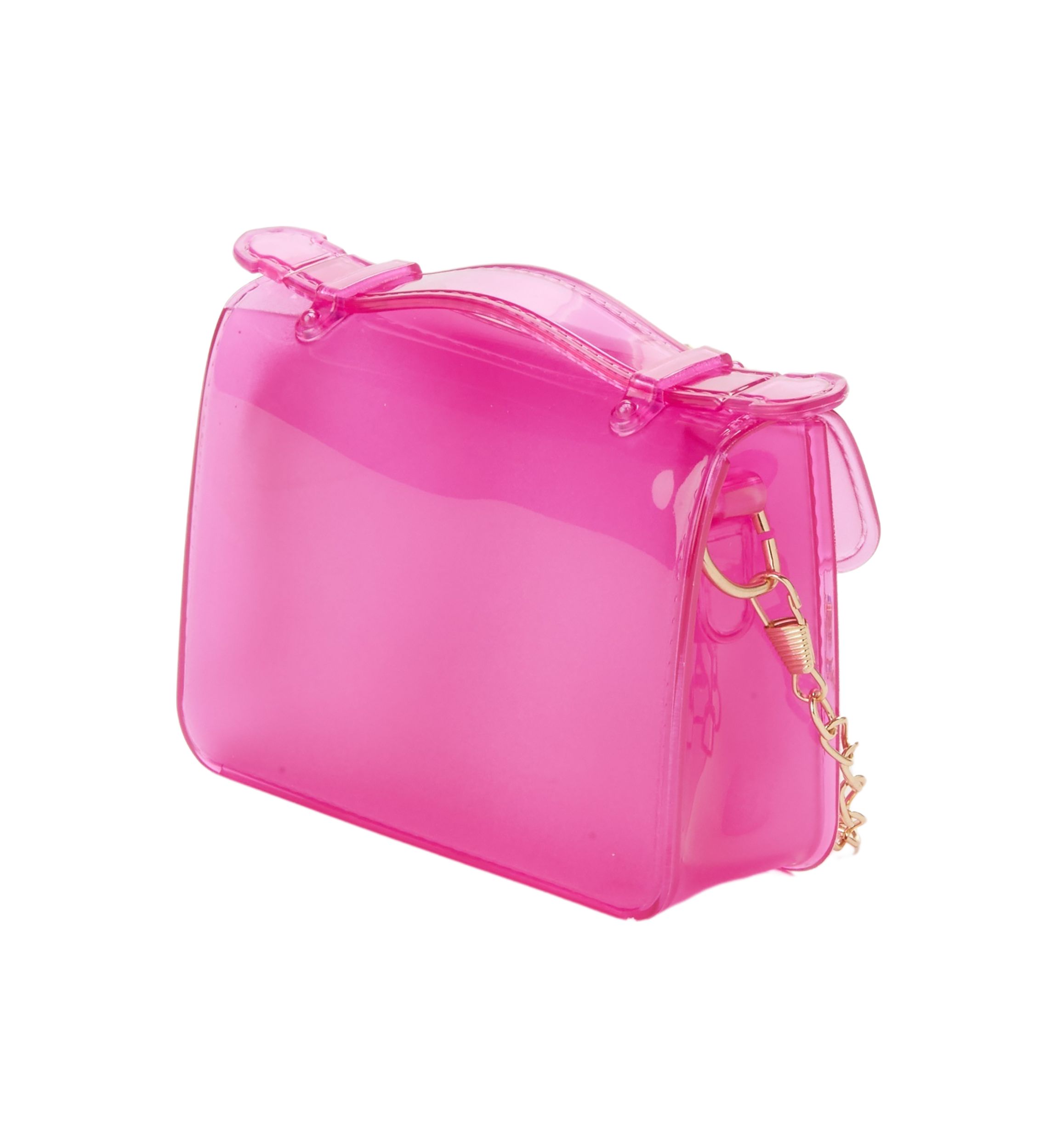 Girls Transparent Jelly Small Messenger Bag with Removable Crossbody Chain