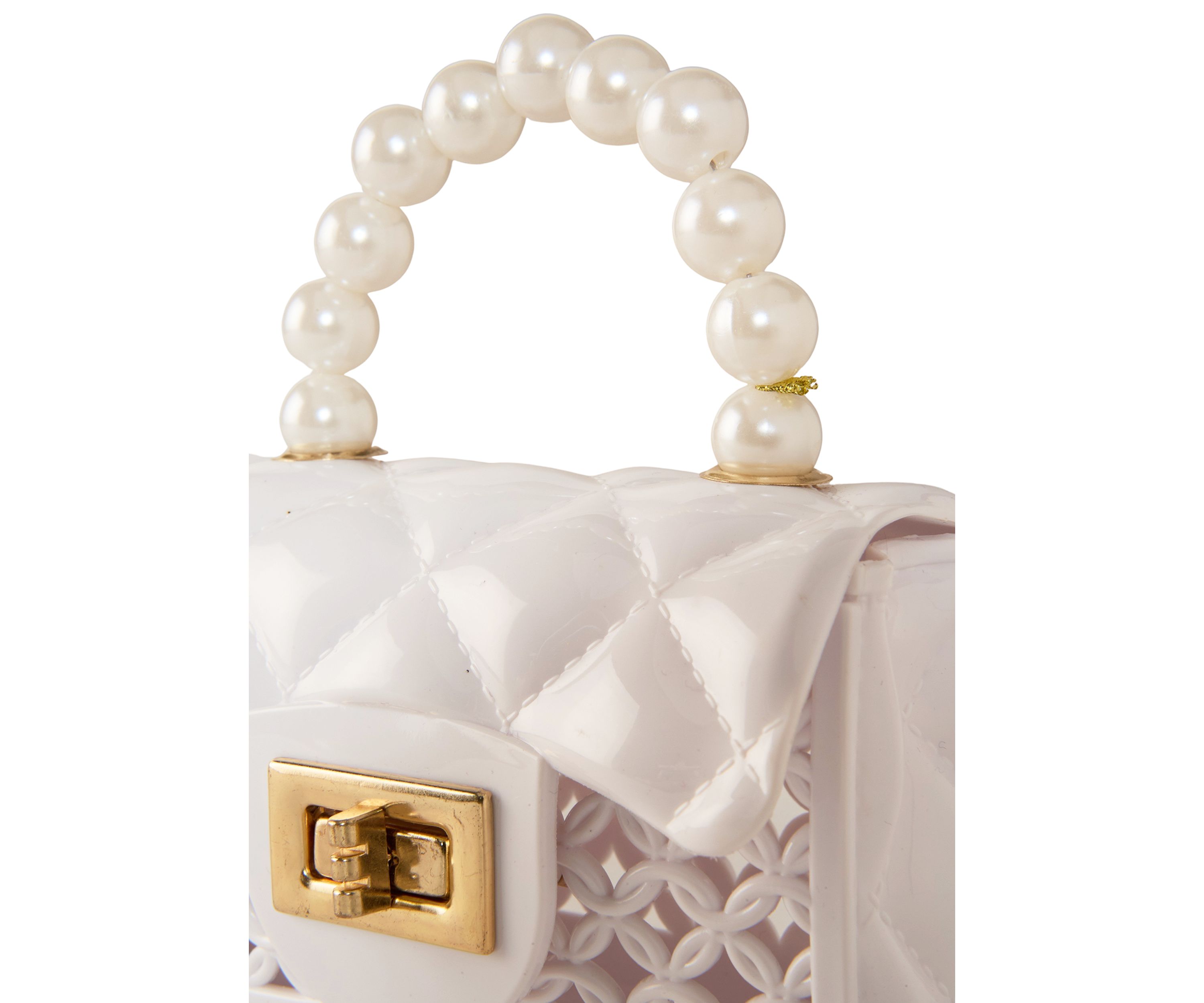 Girls Pearl Handle Purse with Cut Outs