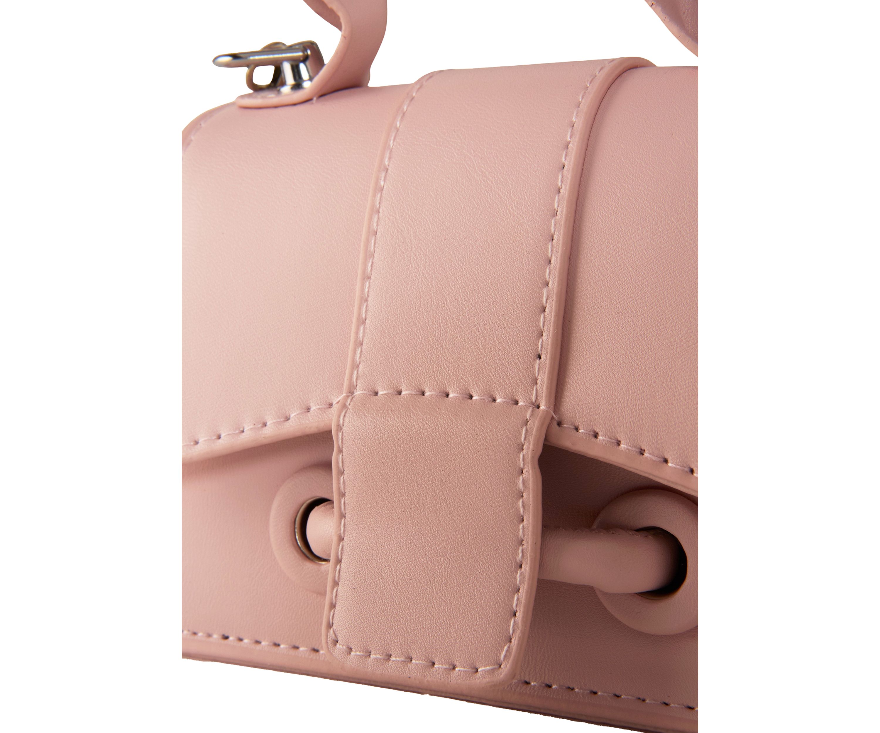 Girls Solid Pink Purse with Handle
