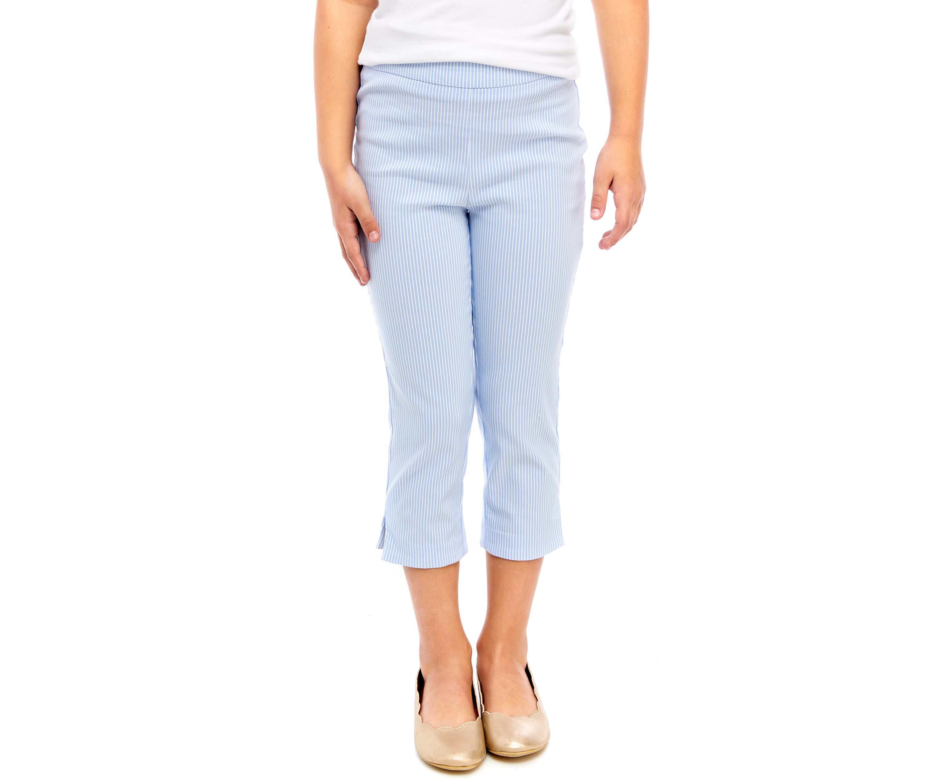 Girls 7-16 Pull On Woven Striped Pants