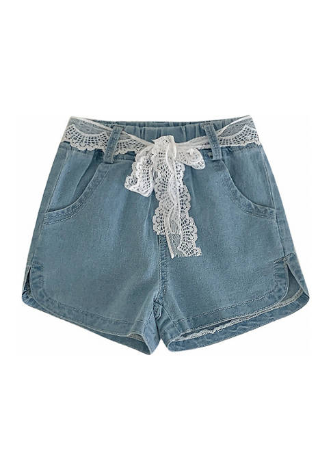 Denim Bay Girls 2-6x Lace Tie Denim Shorts