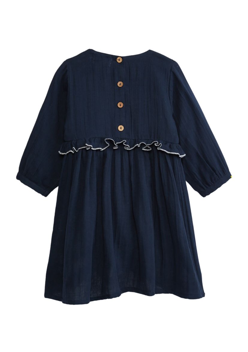 Girls 4-16 Embroidered Keyhole Neck Dress