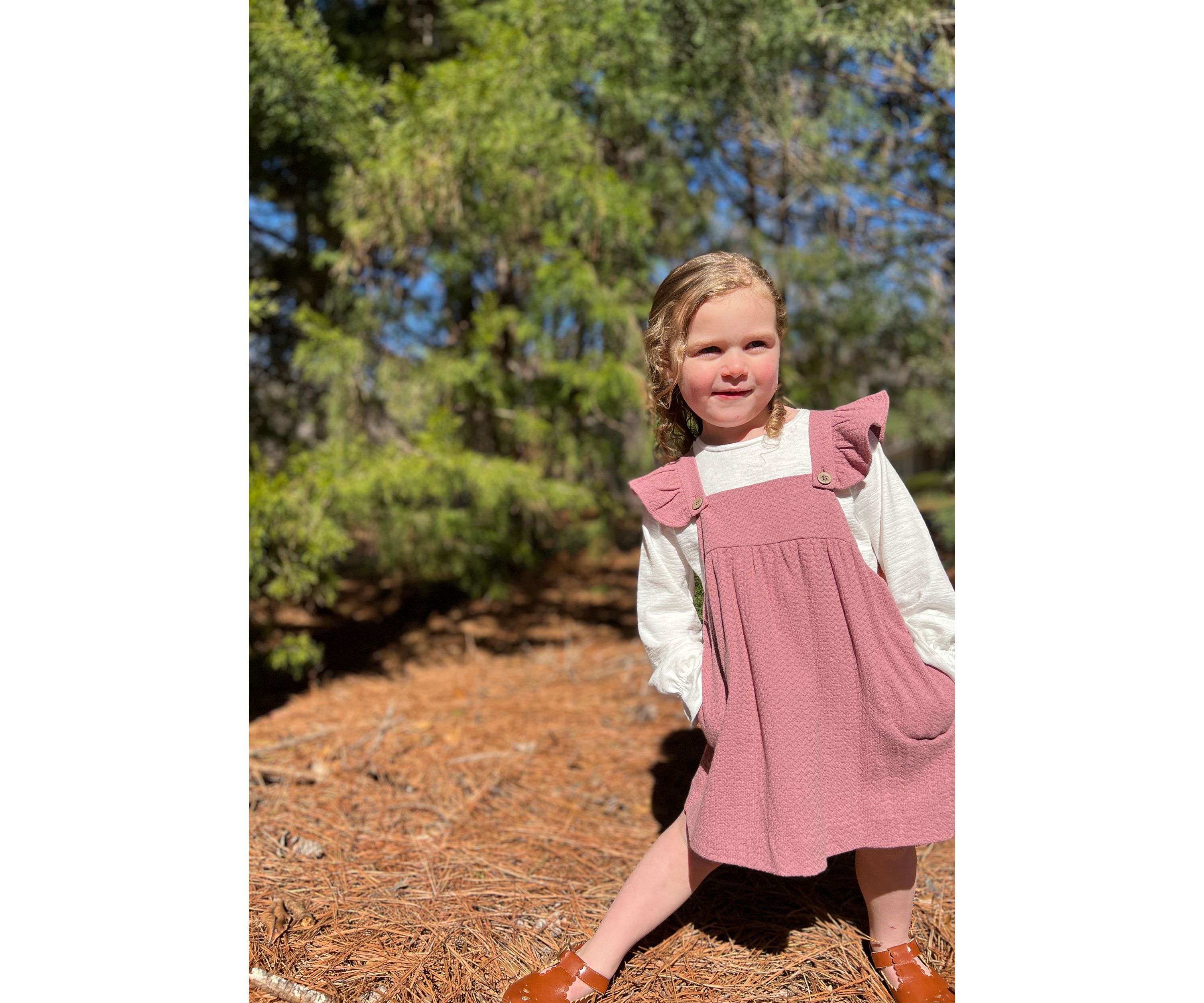 Girls 4-6x Short Ruffle Sleeve Opal Dress