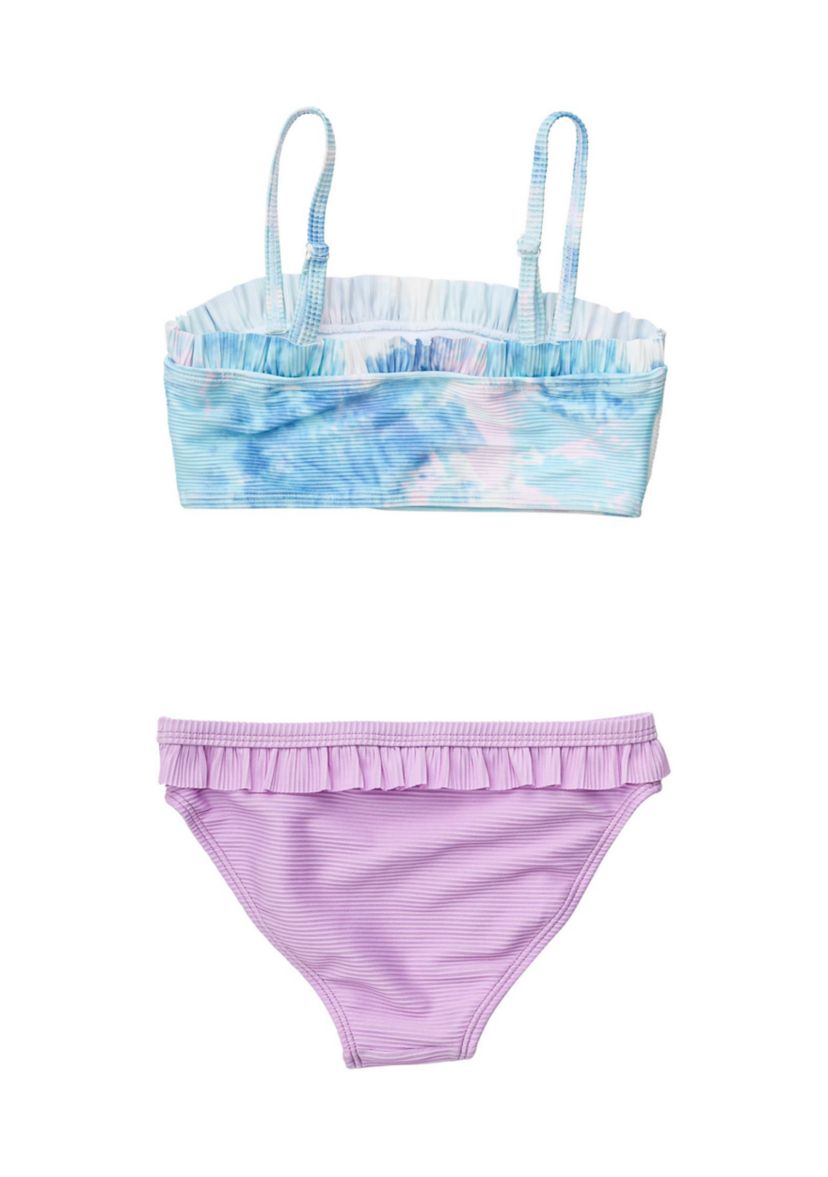Girls 7-16 Sky Dye Frilled Bandeau Bikini