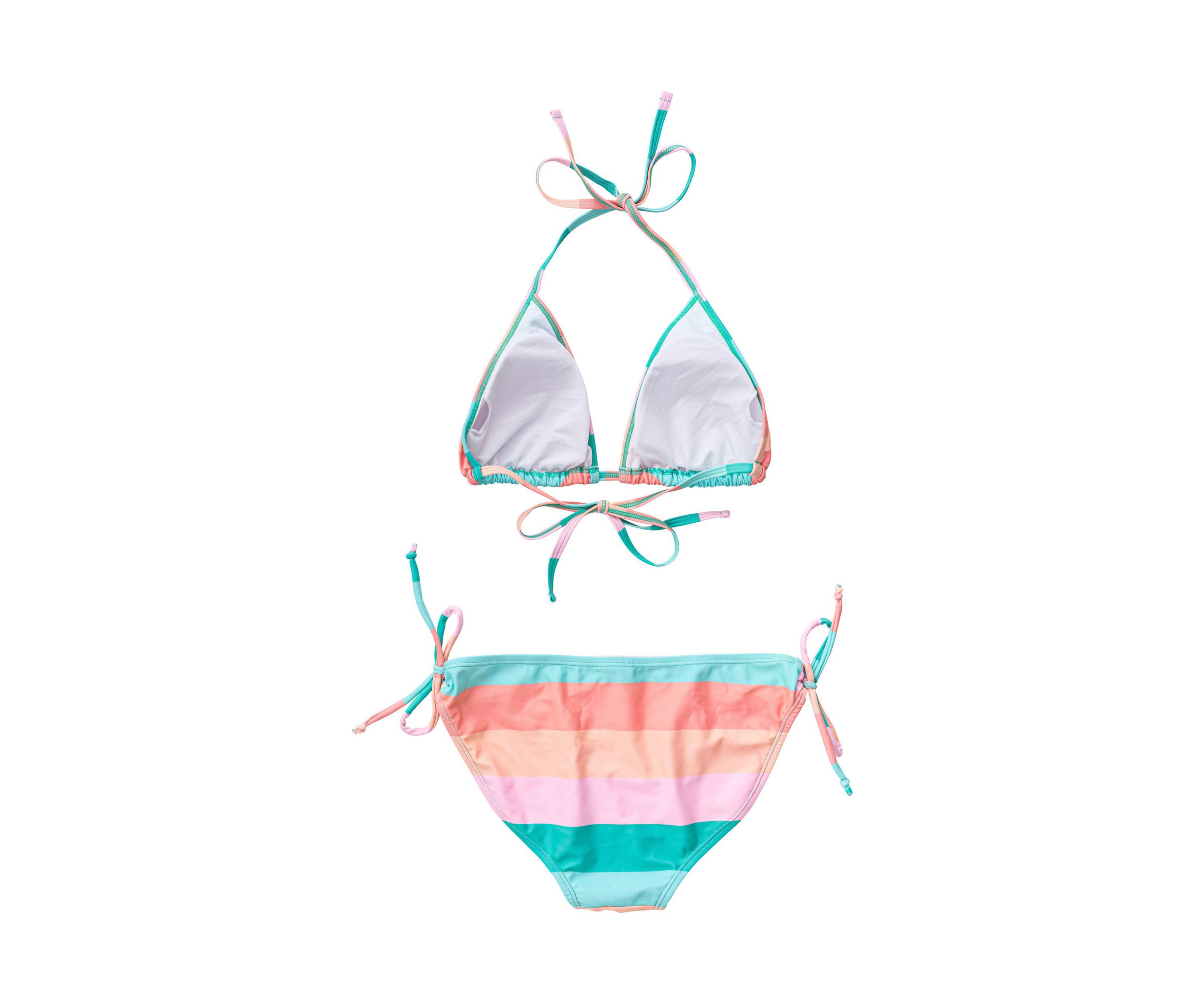 Girls 7-16 Sunset Stripe Triangle Bikini