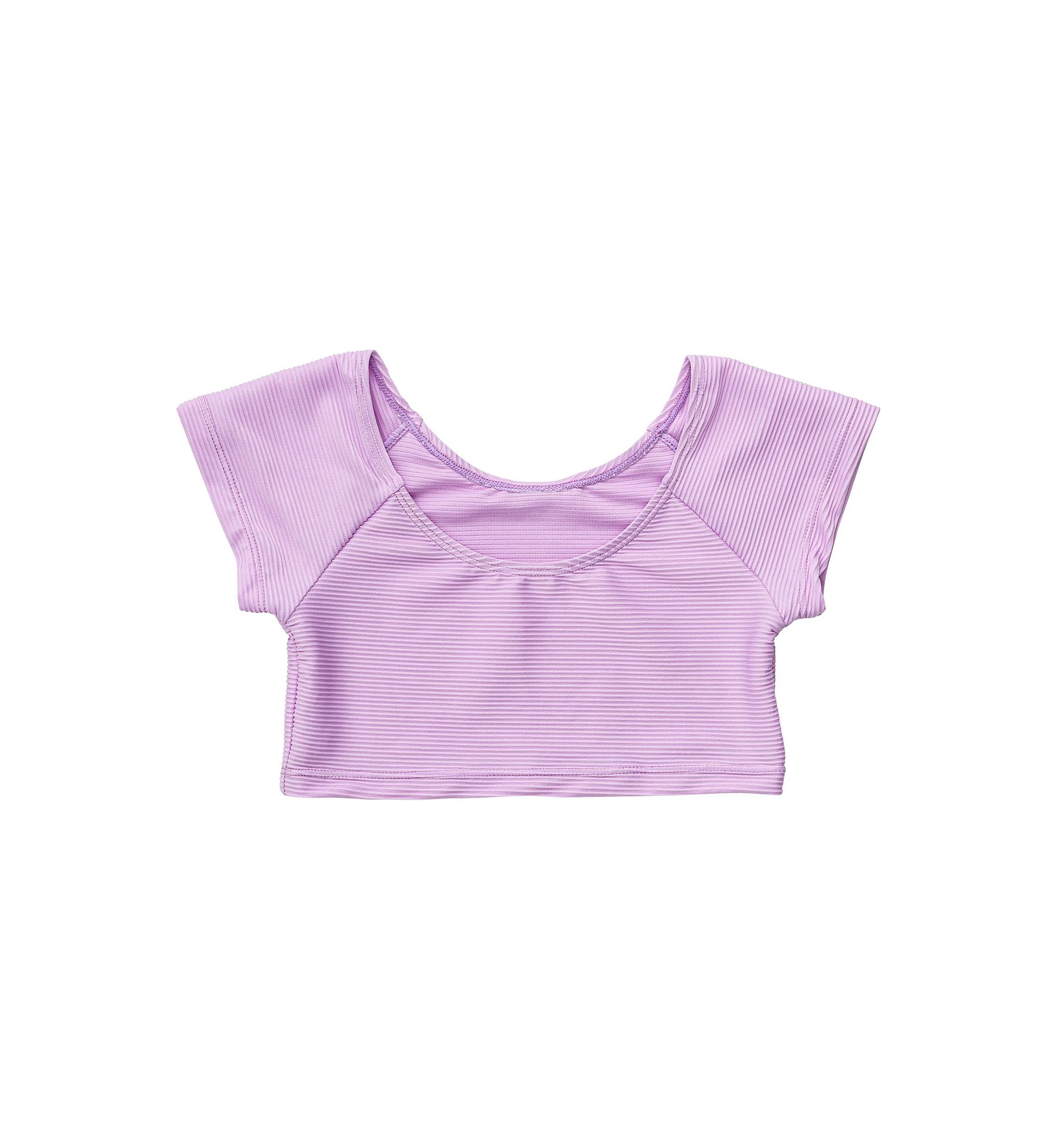 Girls 4-6 Rib Crop Short Sleeve Rash Top