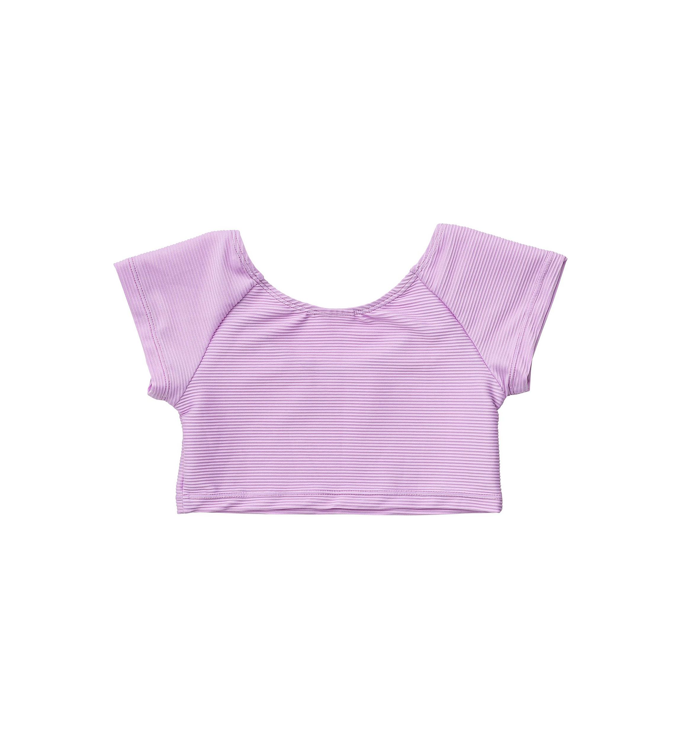 Girls 4-6 Rib Crop Short Sleeve Rash Top