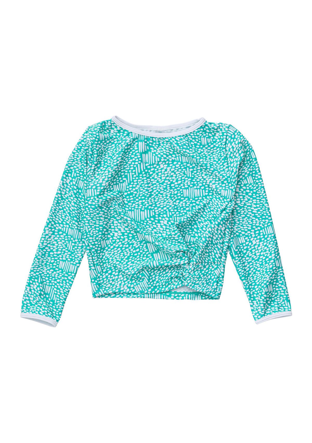 Girls 4-6 Spearmint Spot Long Sleeve Wrap Crop Top
