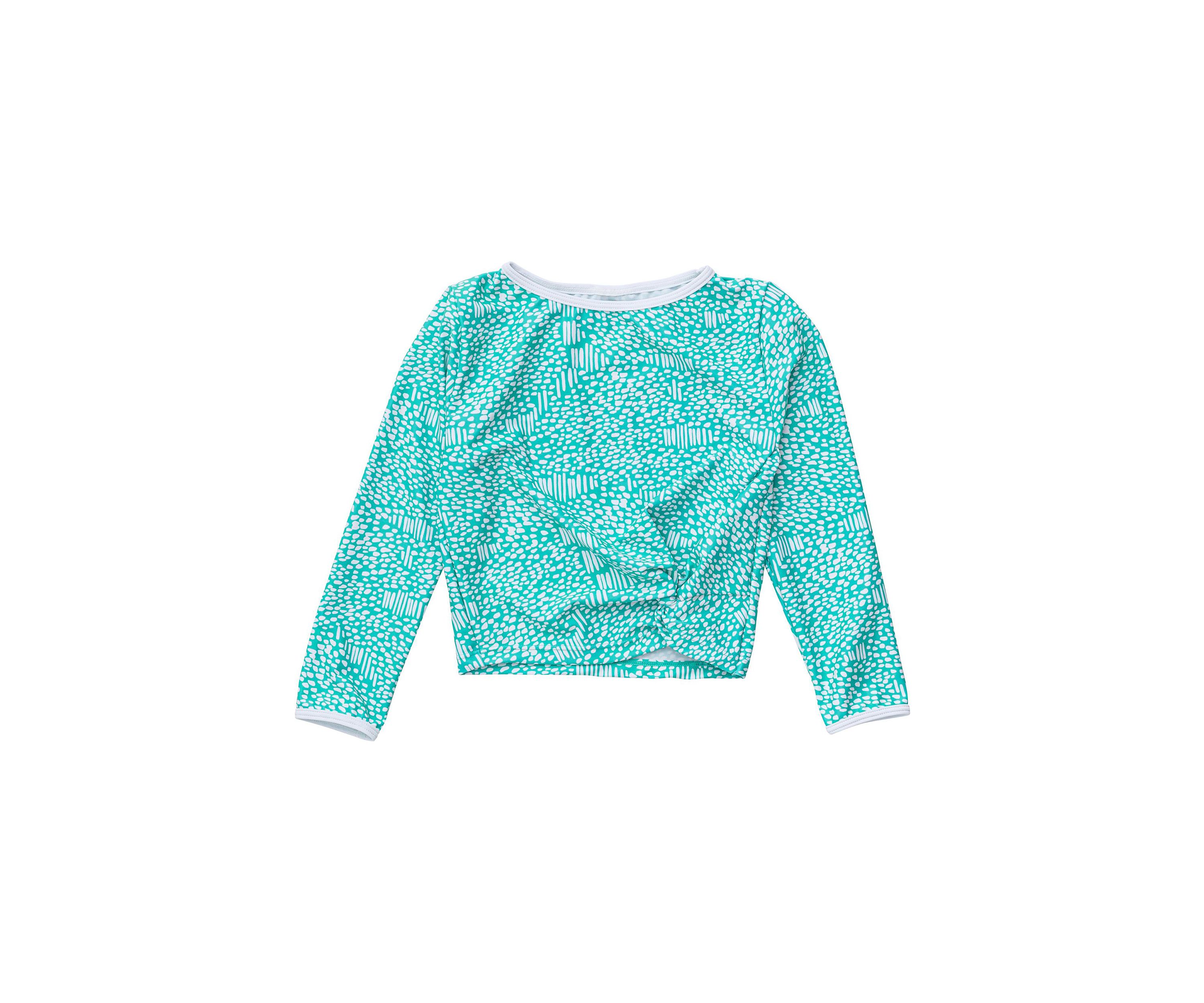Girls 4-6 Spearmint Spot Long Sleeve Wrap Crop Top
