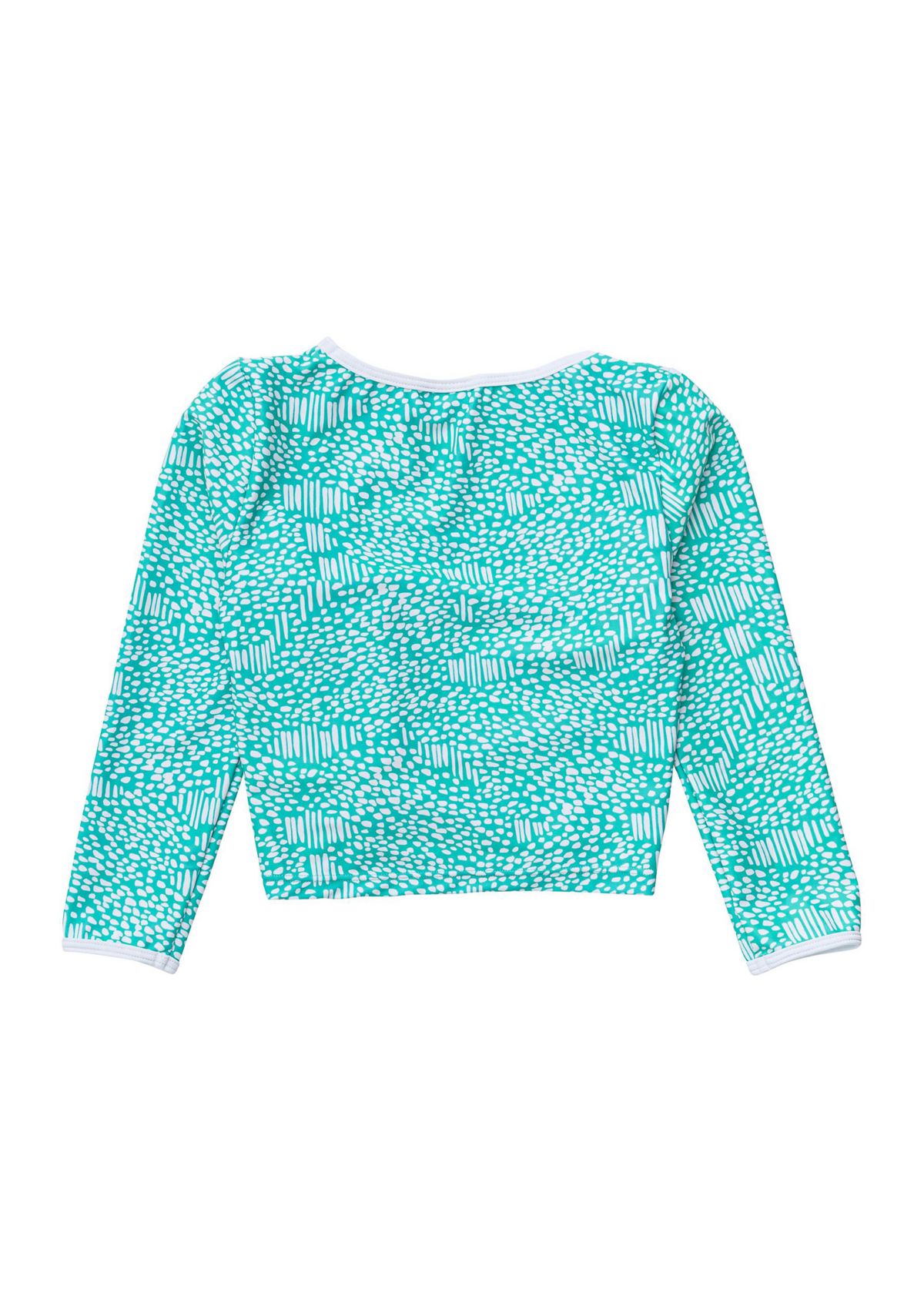 Girls 4-6 Spearmint Spot Long Sleeve Wrap Crop Top