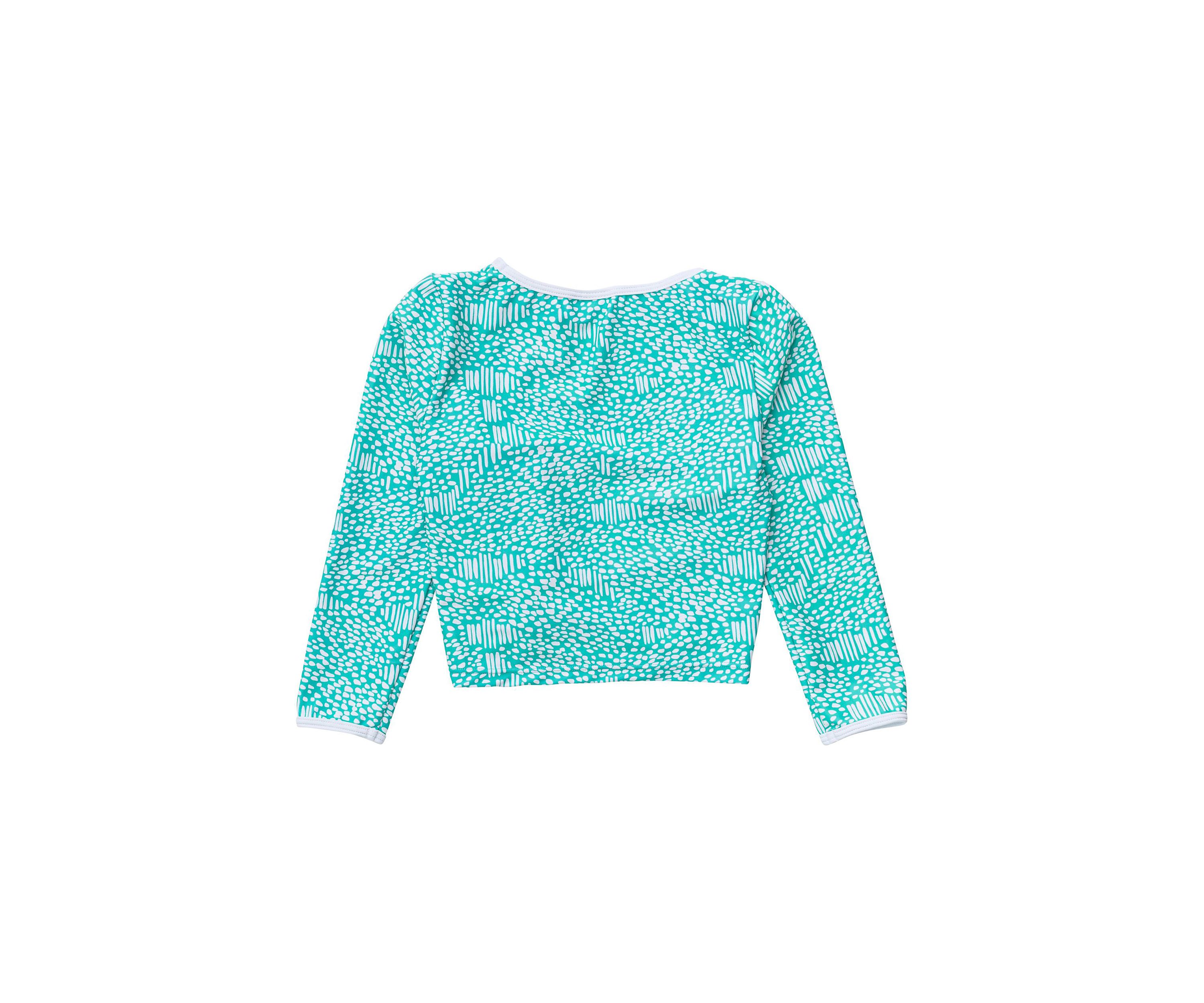 Girls 4-6 Spearmint Spot Long Sleeve Wrap Crop Top