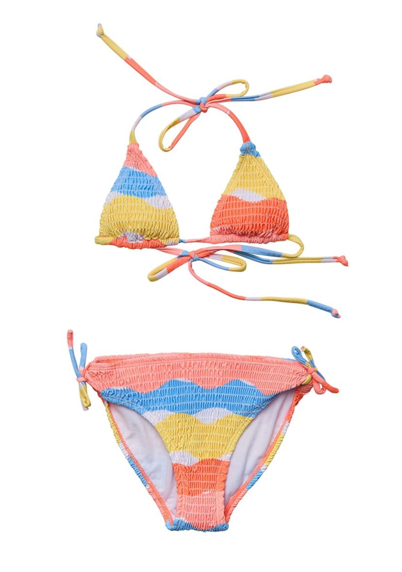 Good Vibes Triangle Shirred Bikini