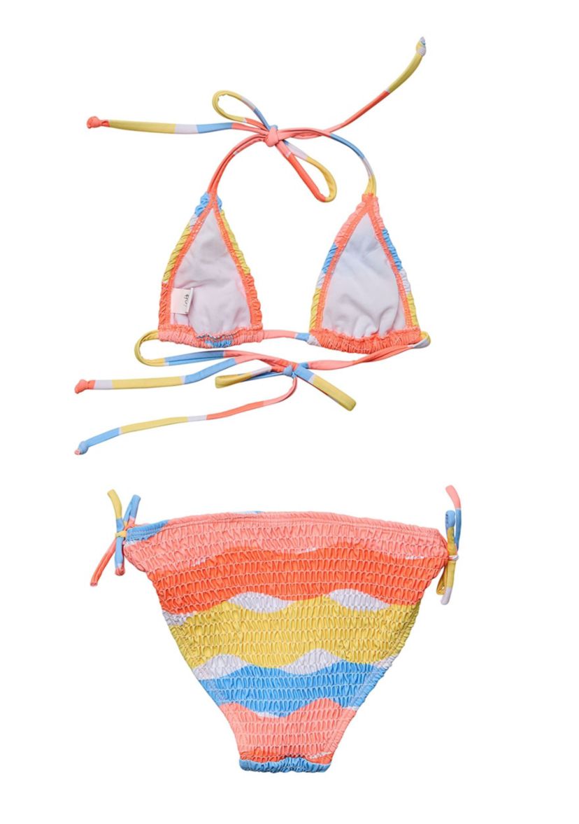 Good Vibes Triangle Shirred Bikini