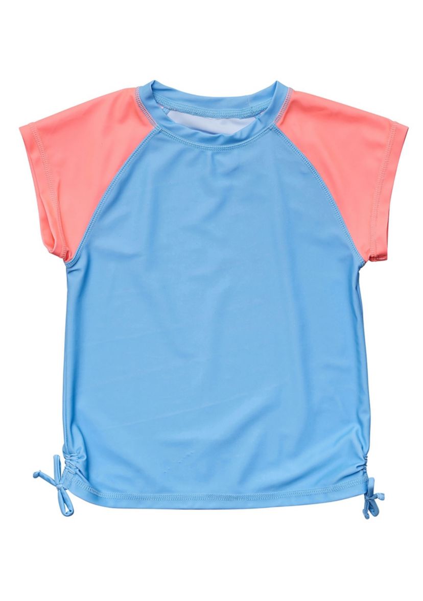 Cornflower Peach Sleeve SS Rash Top