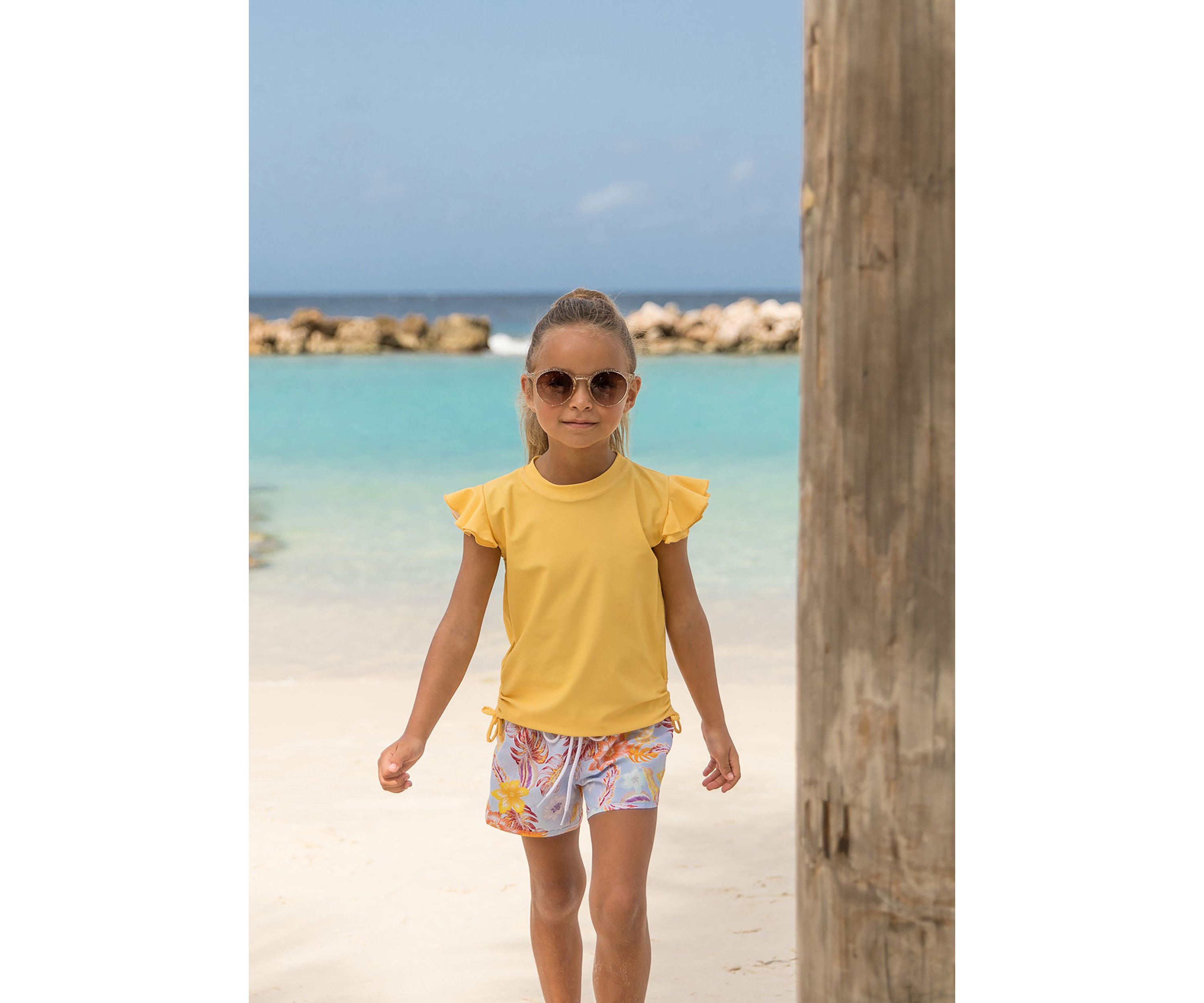 Marigold Sustainable Flutter Sleeve Rash Top