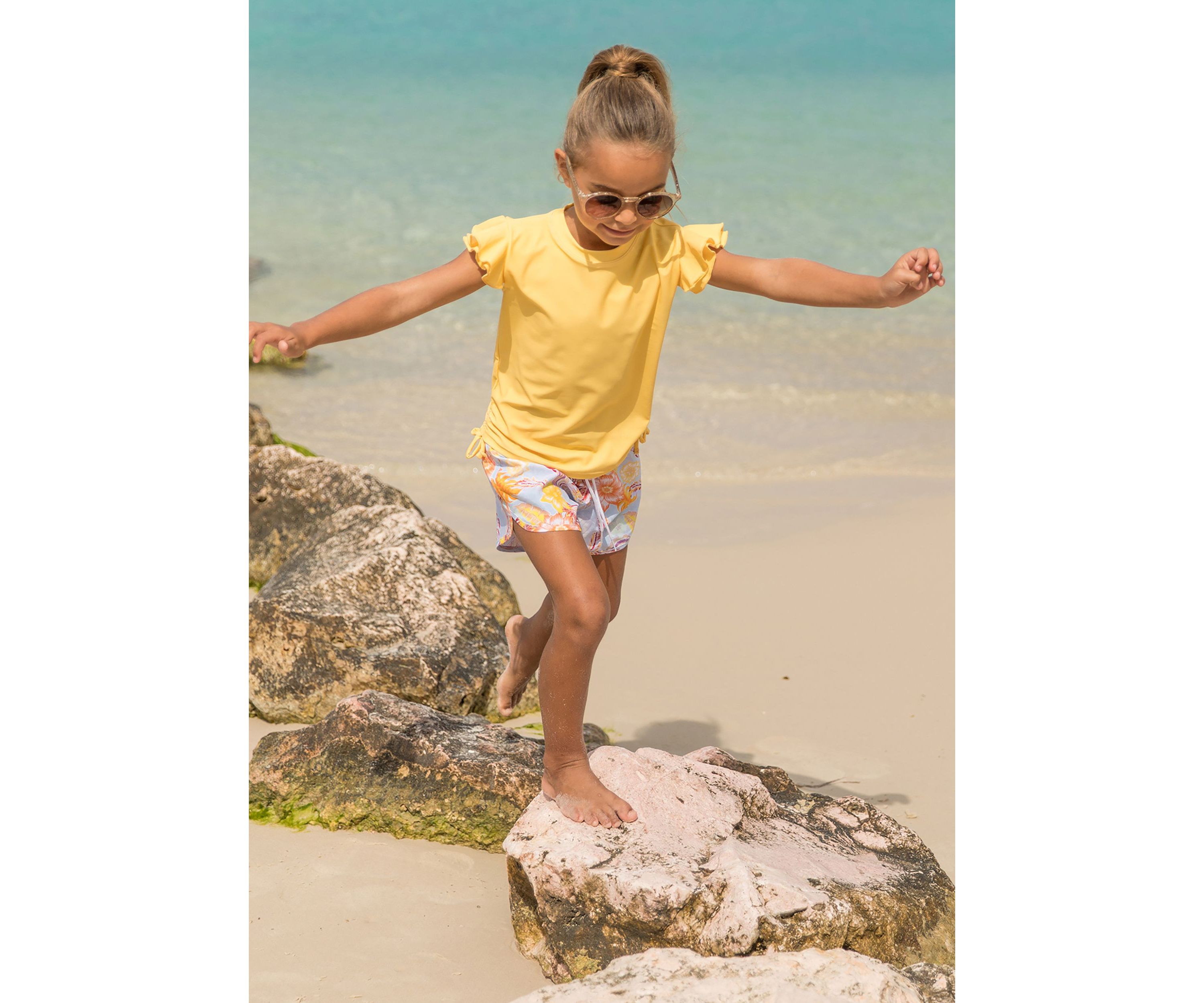 Marigold Sustainable Flutter Sleeve Rash Top
