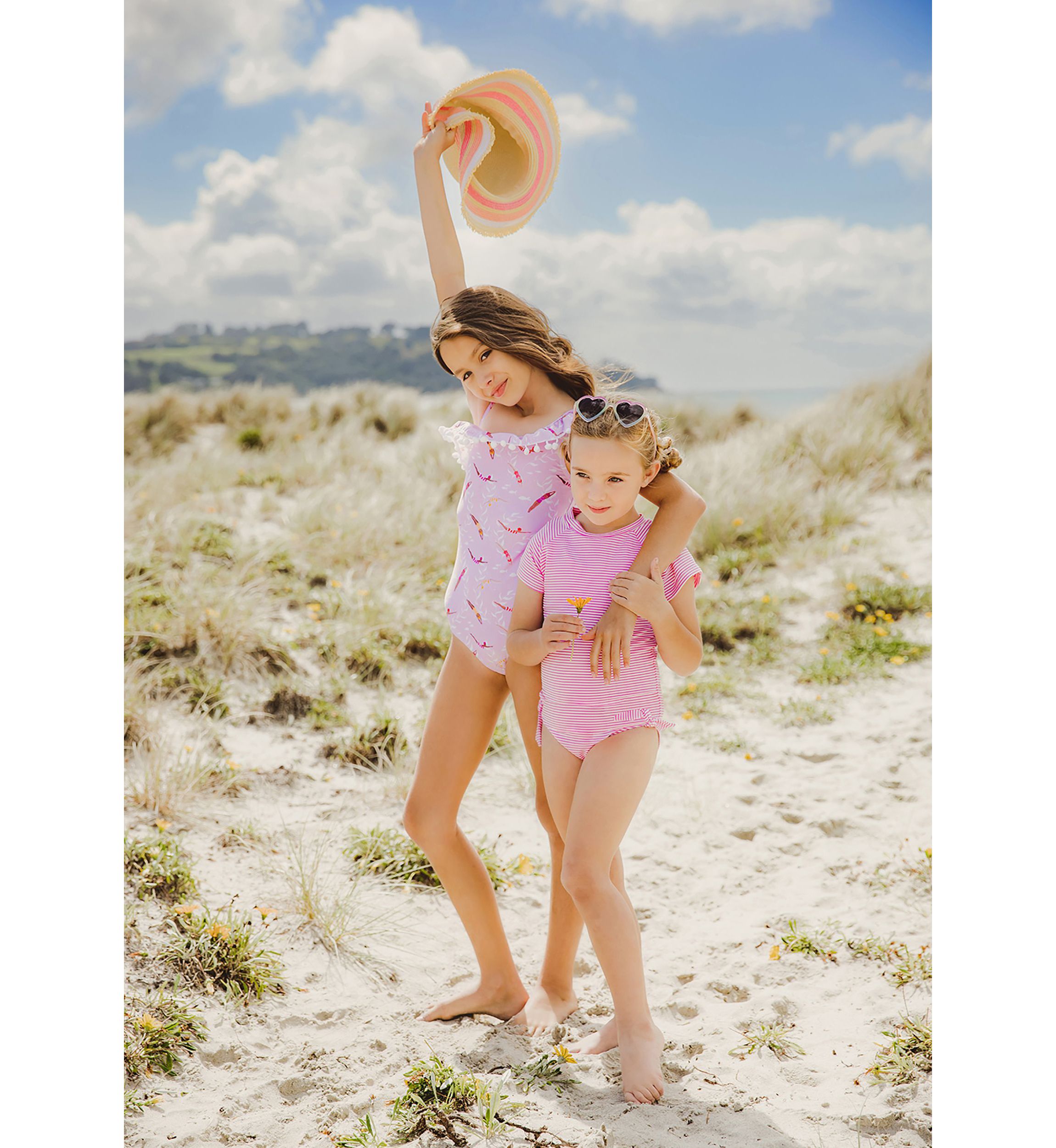 Raspberry Stripe  SS Rash Top