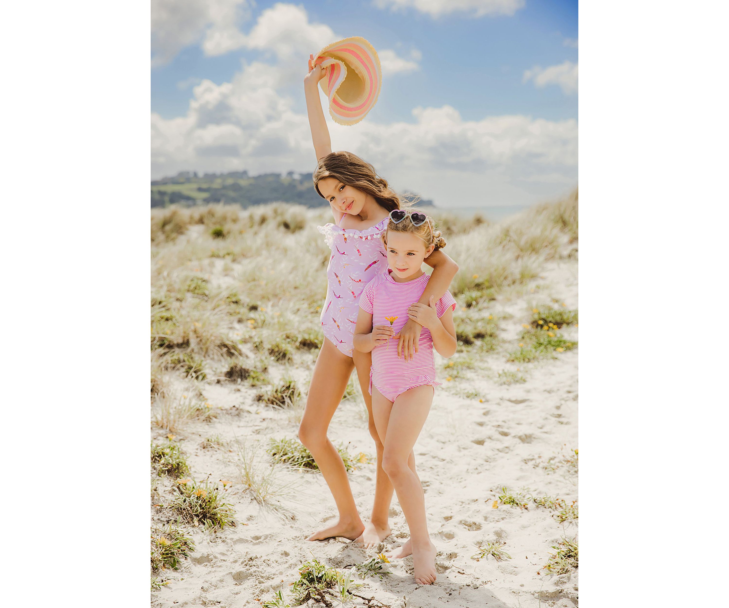 Raspberry Stripe  SS Rash Top