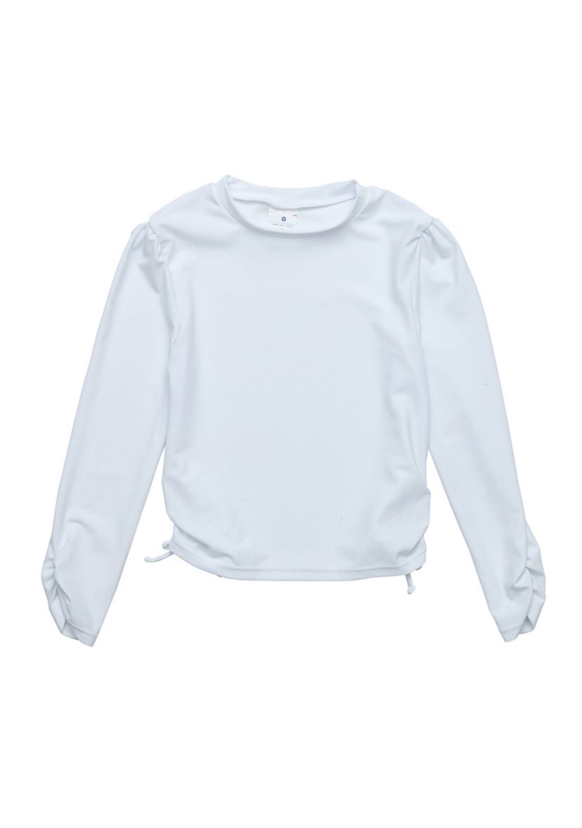 White Rouched LS Rash Top