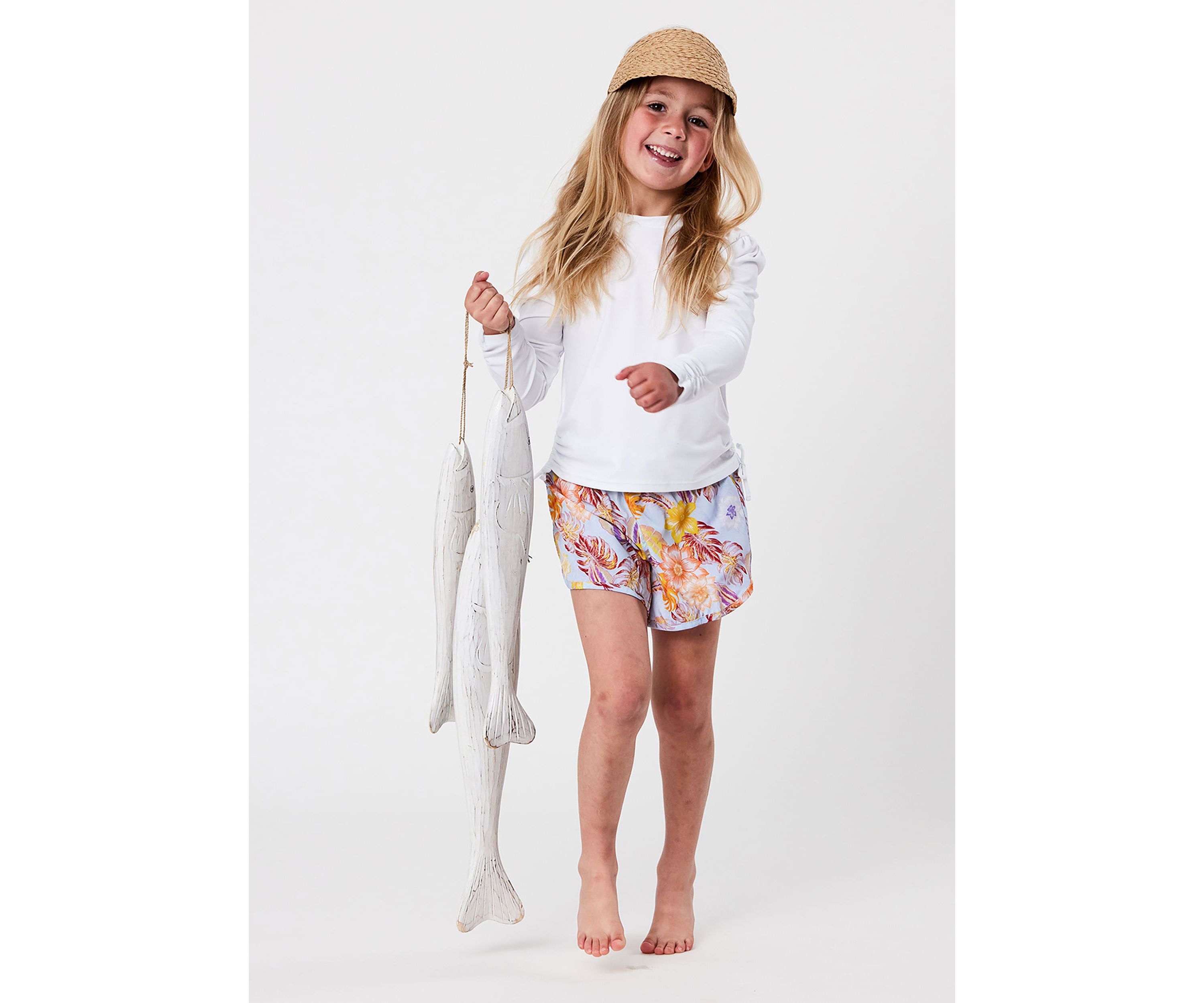 White Rouched LS Rash Top