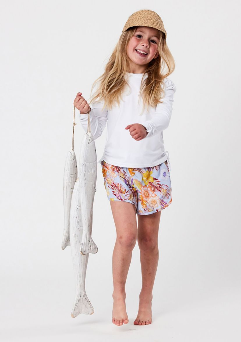 White Rouched LS Rash Top